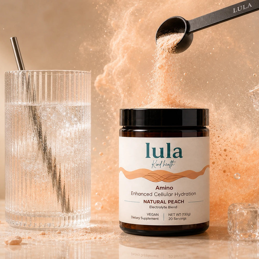 Lula peach powder dissolving in water